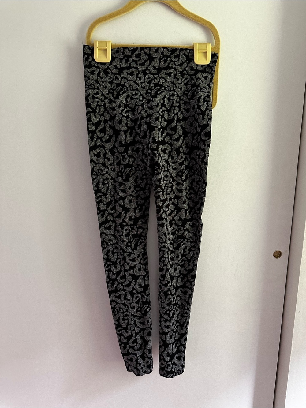 Gray and Black Leopard Print Leggings